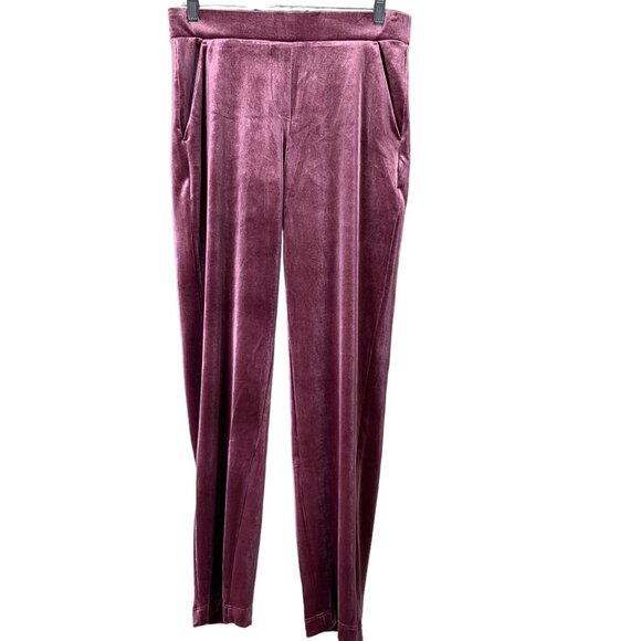 Loft Size XS Pants Velour Pink Purple Pockets Tapered Slim Leg NEW - Picture 1 of 4
